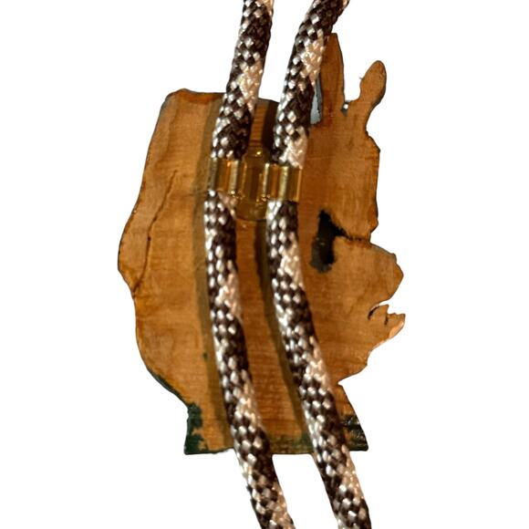 Vintage Wooden Prospector Bolo Tie Mens Western Old West Americana - Picture 5 of 7